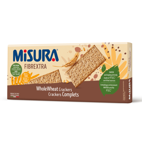 misura fibrextra whole wheat crackers 385g