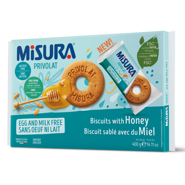 misura privolat milk and egg free biscuits with honey 400g