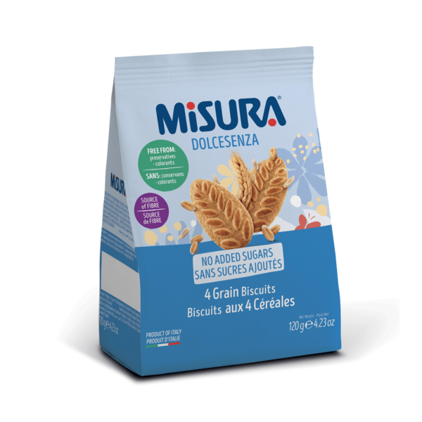 misura dolcesenza 120g 4 grain biscuits no added sugars