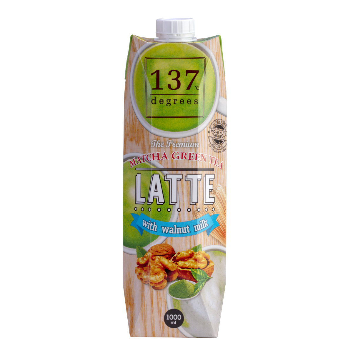 137 degrees Walnut Milk with Matcha Green Tea Latte (1 x 1L)