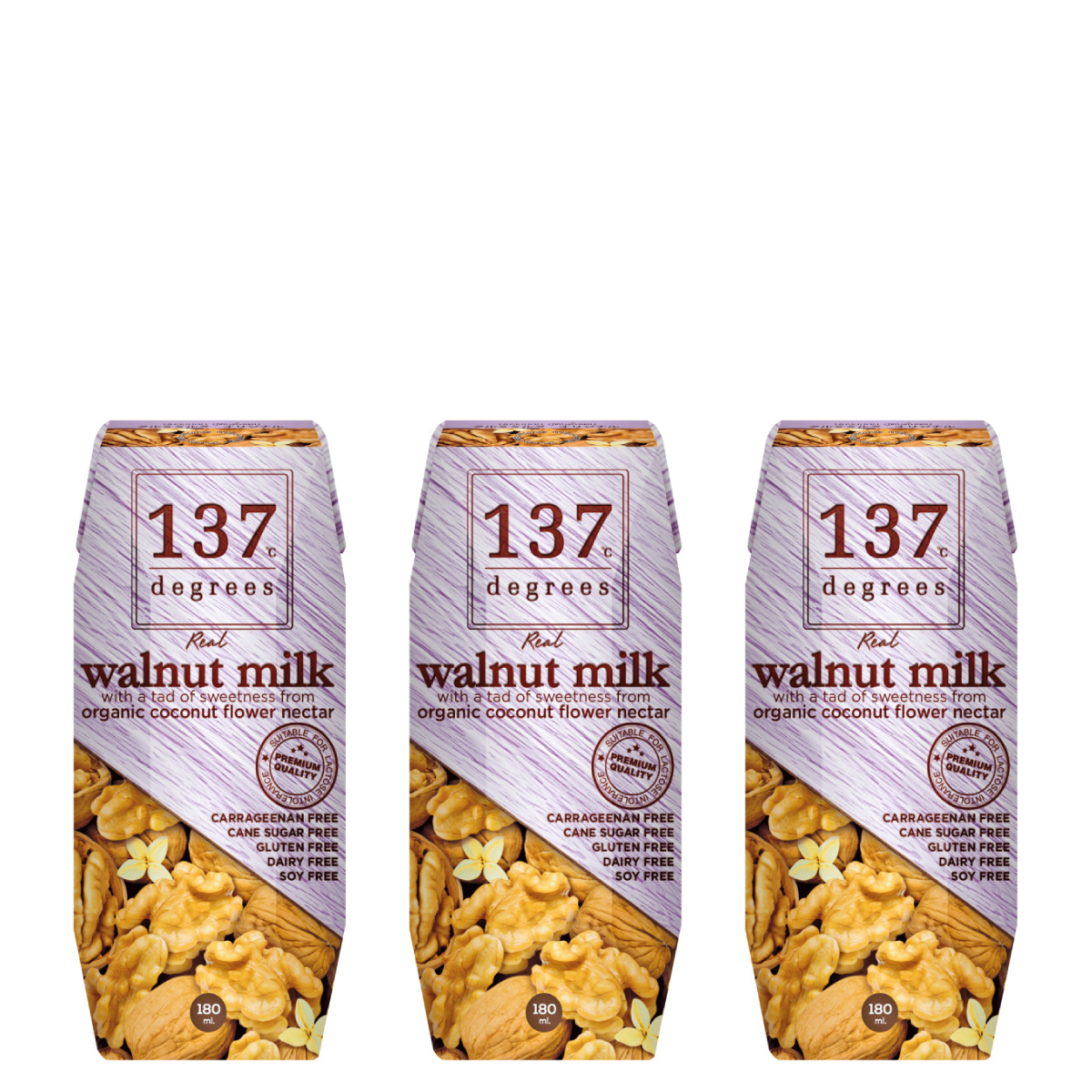 137 degrees Walnut Milk Original (3 x 180ml)