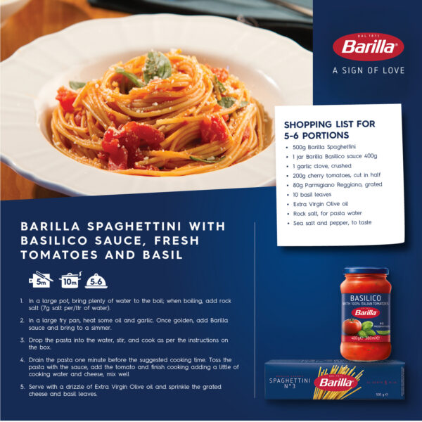 Barilla Basilico Pasta Sauce with Italian Tomato and Basil (400g) - Image 2