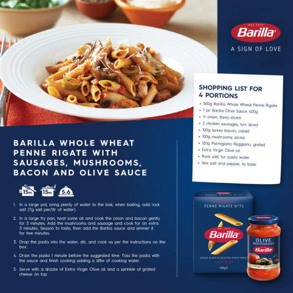 Barilla Olive Pasta Sauce with Italian Tomato (400g) - Image 2