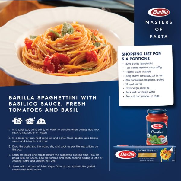 Barilla Spaghettini with Baslico Sauce Fresh Tomatoes and Basil Italian Food Pasta Recipe