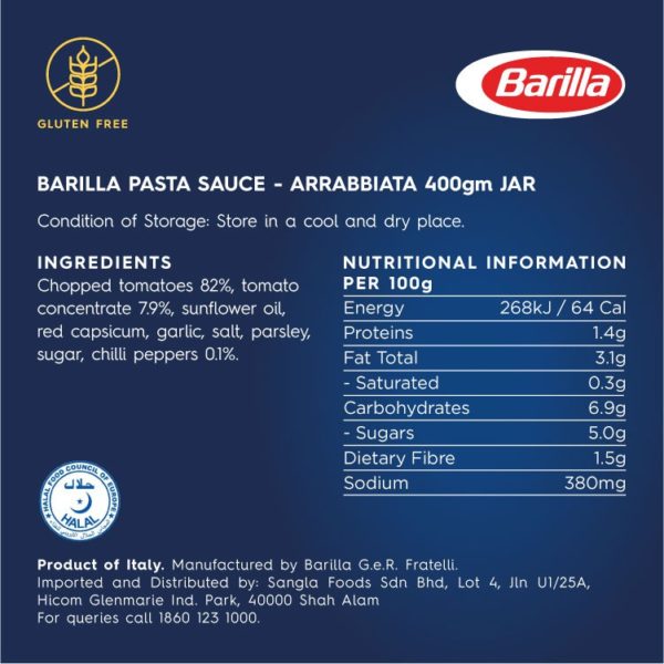 Arrabiata Pasta Sauce Nutritional Information