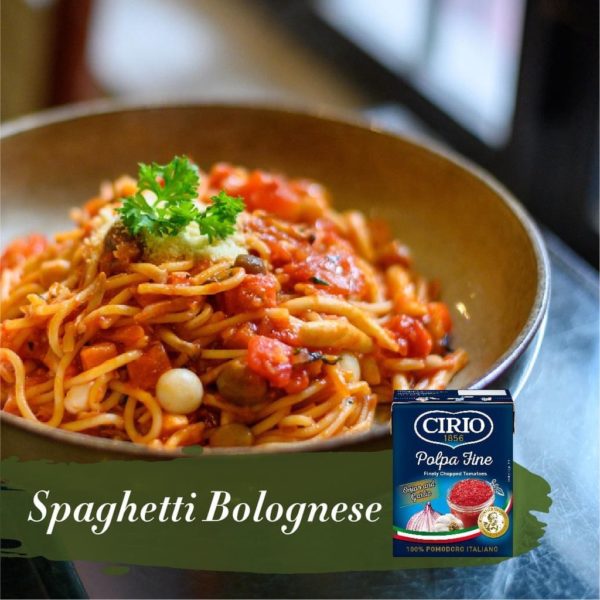 cirio fine chopped tomatoes garlic polpa spaghetti bolognese