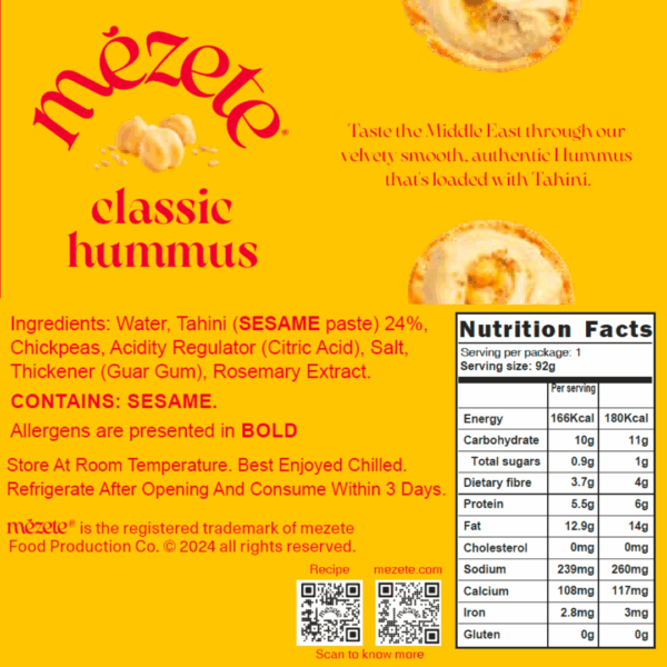 mezete Hummus Classic (215g) - Image 2