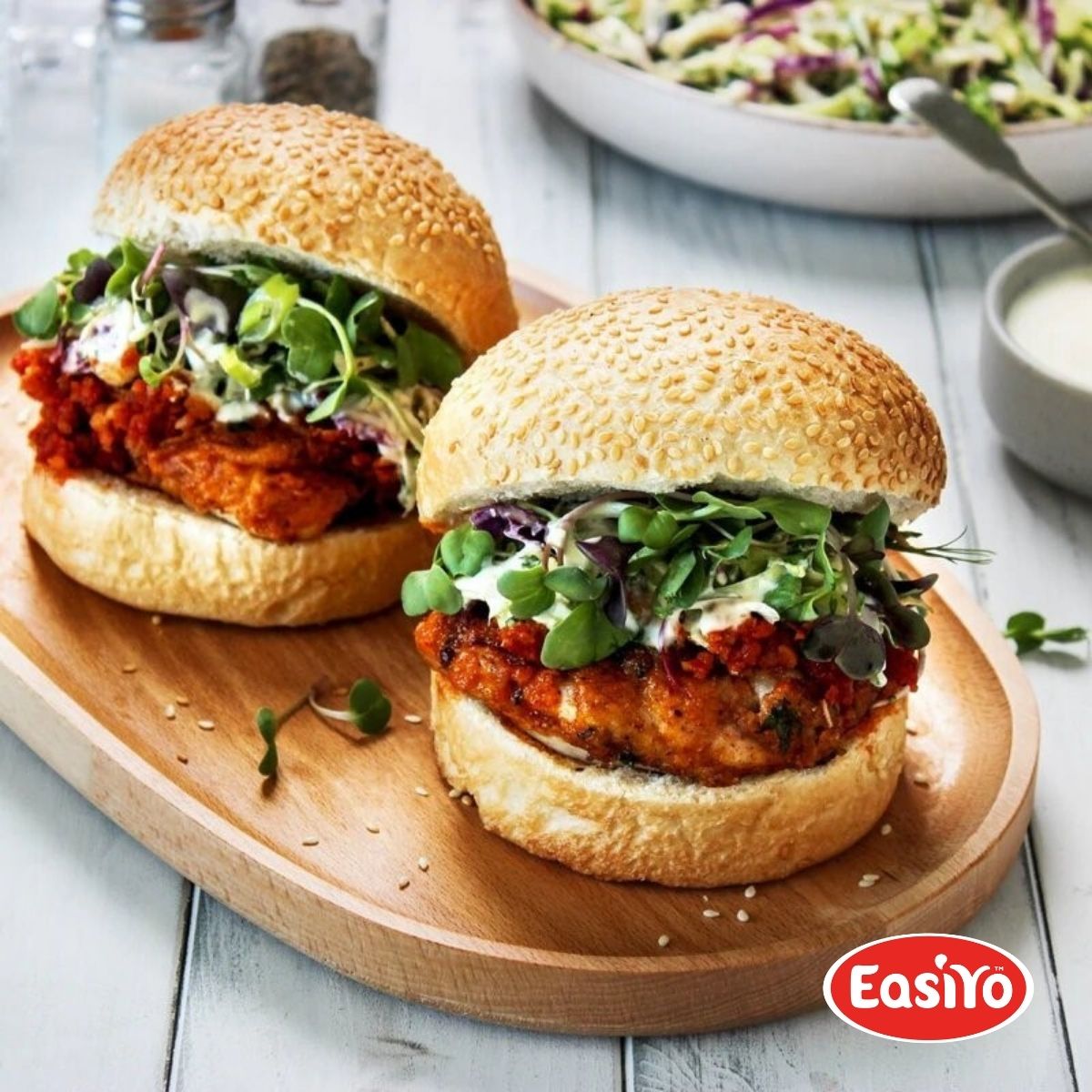 Crispy Chicken Burgers with Easy Coleslaw