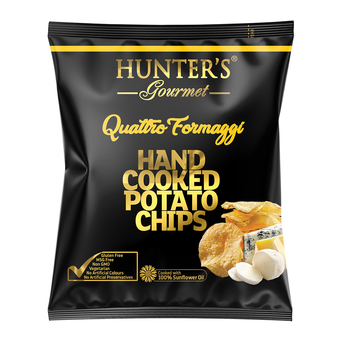 Hunter Gourmet Hand Cooked Potato Chips – Quattro Formaggi 125g