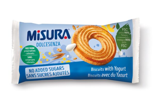 misura dolcesenza biscuits with yogurt 400g no added sugars individual packet