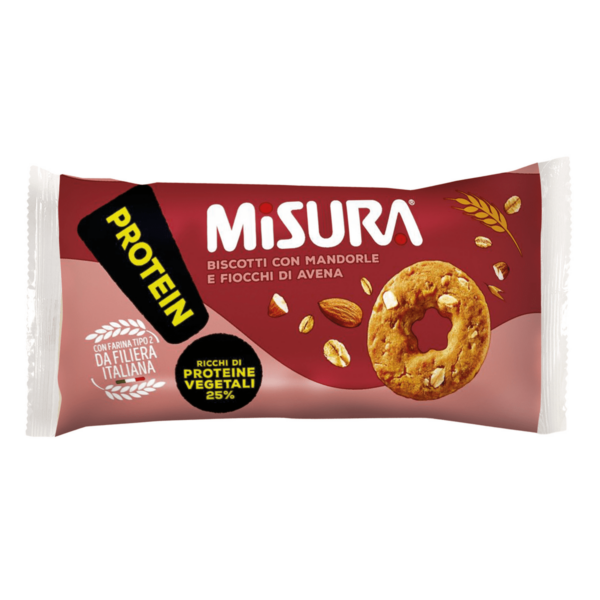 misura protein biscuits with almonds and oat flakes 250g indivifual packet