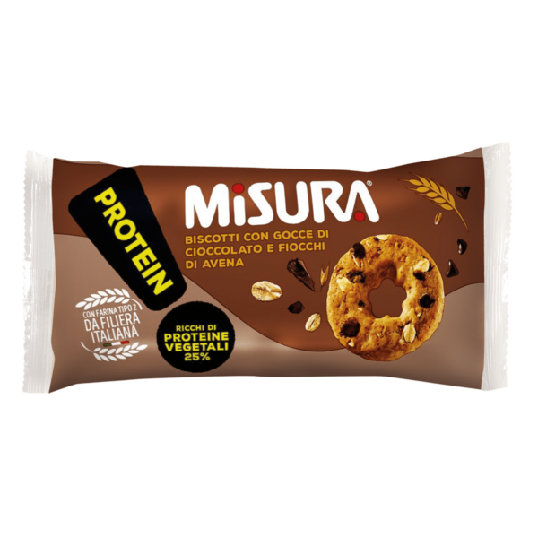 misura protein biscuits with chocolate drops and oat flakes 260g individual