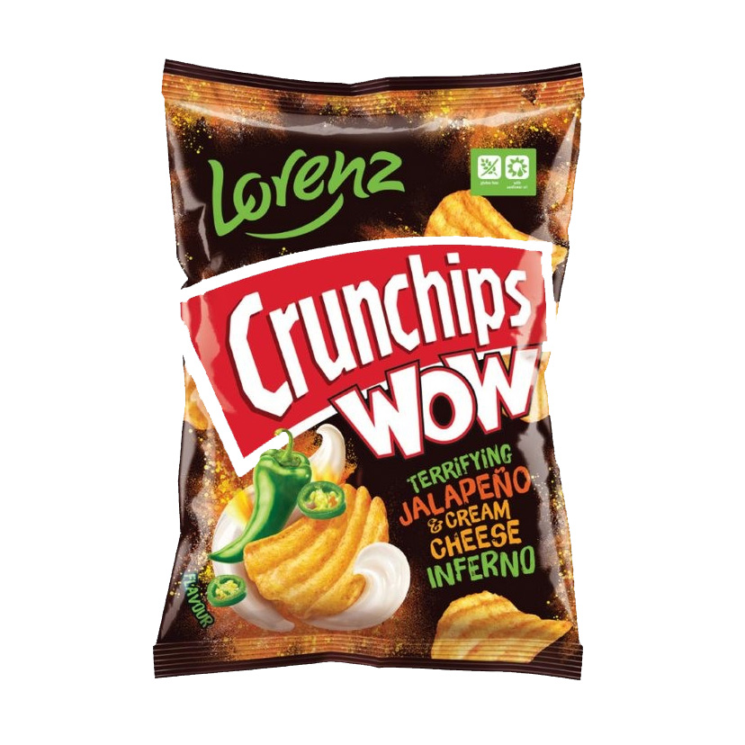 Lorenz crunchips wow potato chips jalepeno cream cheese