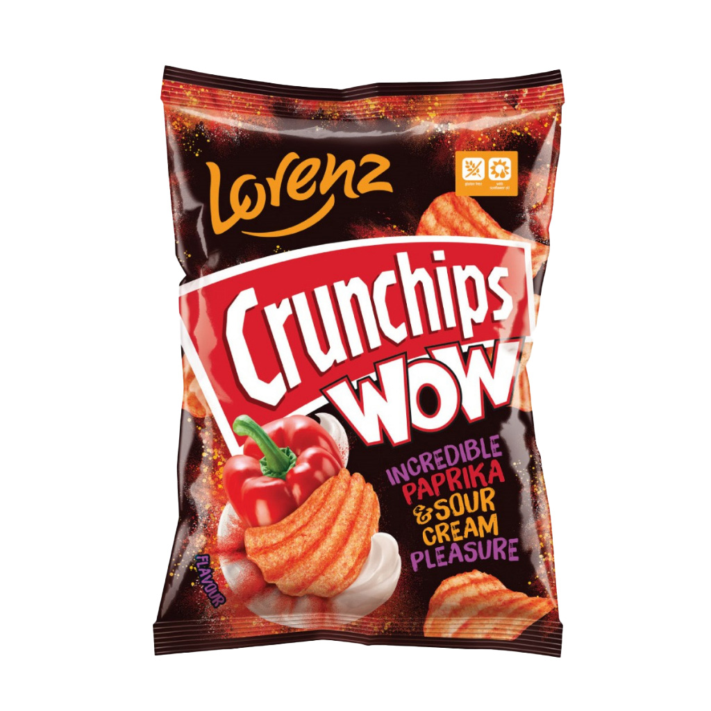 Lorenz crunchips wow potato chips paprika sour cream