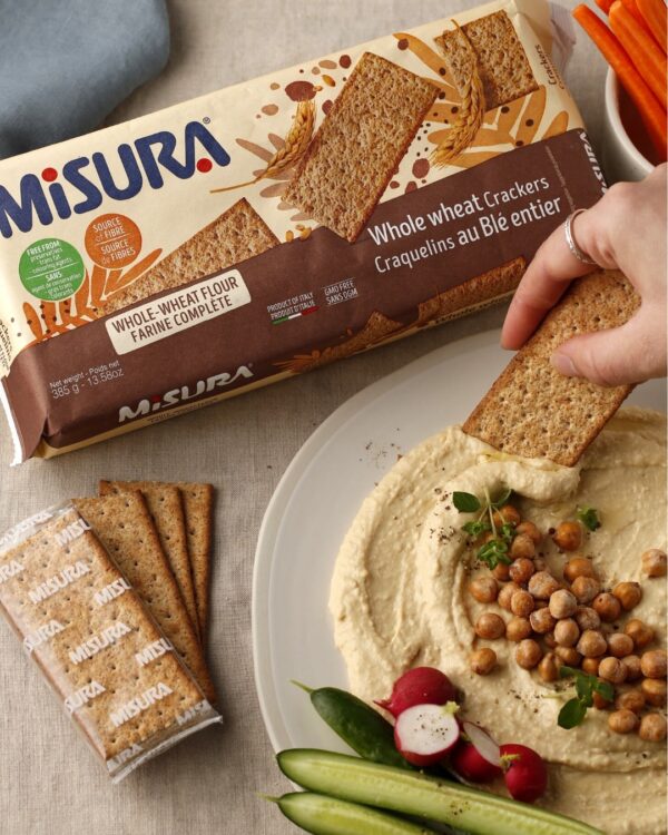 misura fibrextra whole wheat crackers 385g lifestyle