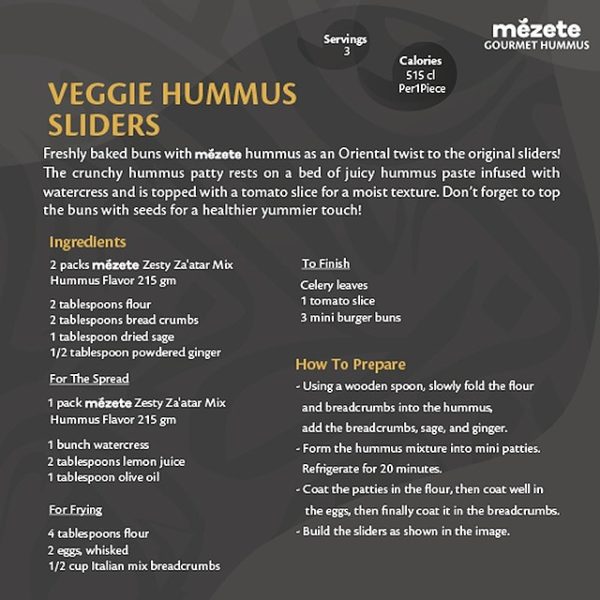 mezete veggie hummus sliders recipe