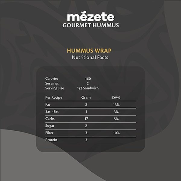 mezete gourmet hummus wrap nutritional facts