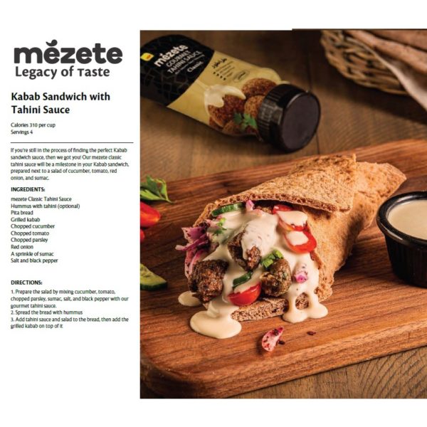 mezete Kabab Sandwich with Tahini Sauce recipe