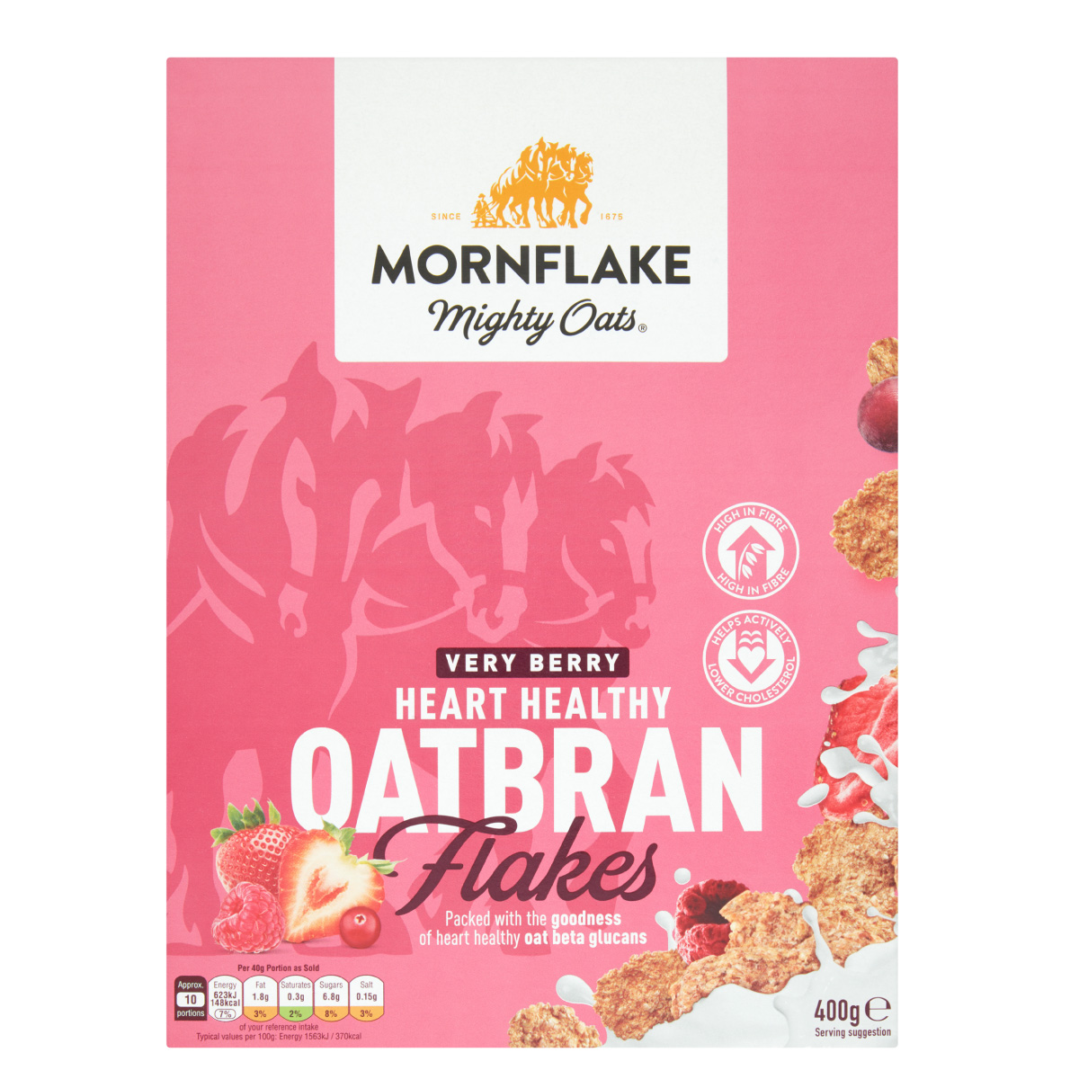 Mornflake Oatbran Flakes Cereal (Very Berry) 400g
