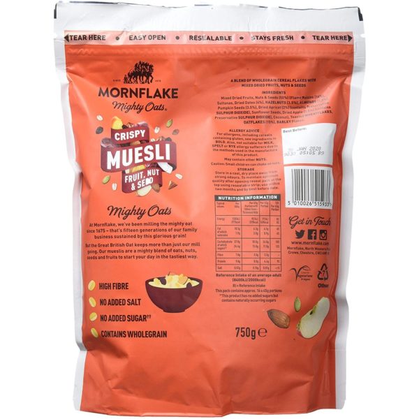 Mornflake Crispy Muesli Cereal (Fruit Nut Seed) 750g healthy breakfast malaysia