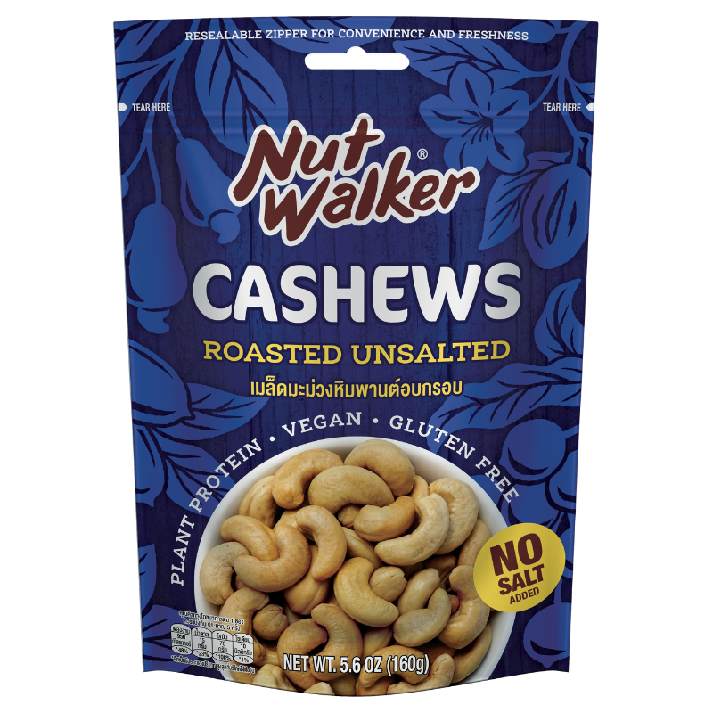 Nut Walker Unsalted Cashews 160g (front)