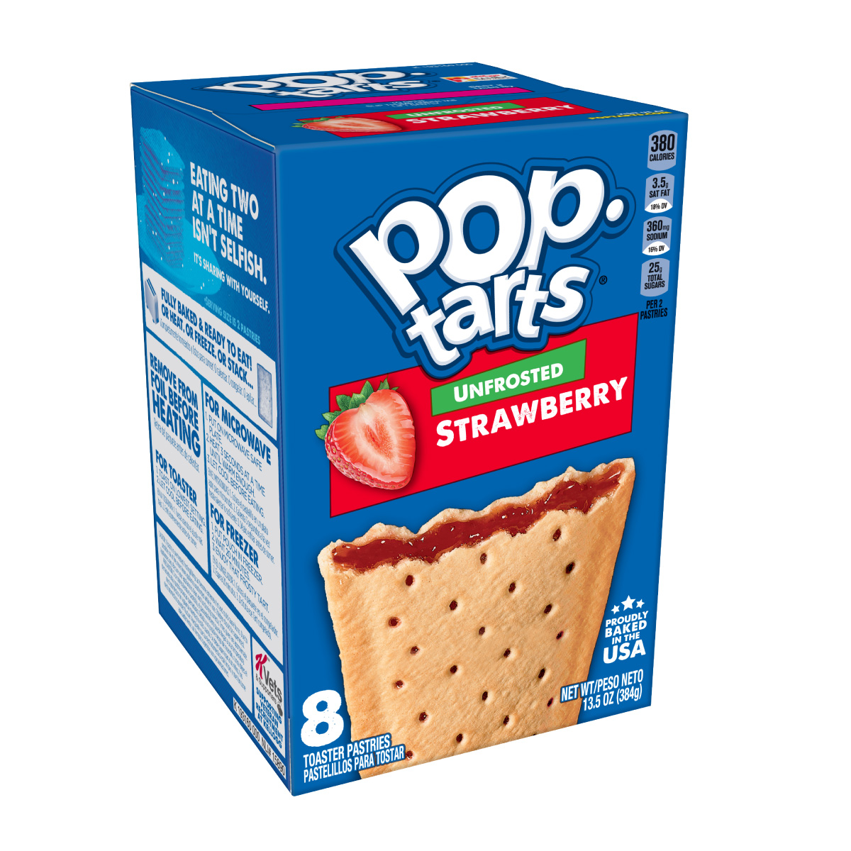 POPT Kellogg's Pop-Tarts® Unfrosted Strawberry 13.5oz (384g) 1200x