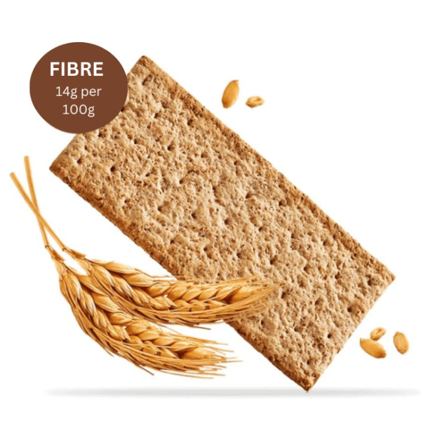 misura fibrextra whole wheat crackers 385g fibre content