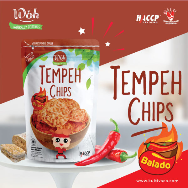 Woh Tempeh Spicy Balado Chips plant-based chips malaysia healthy snacks malaysia