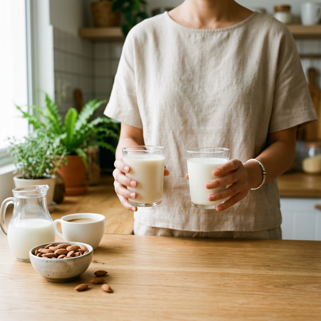 almond vs cow milk
