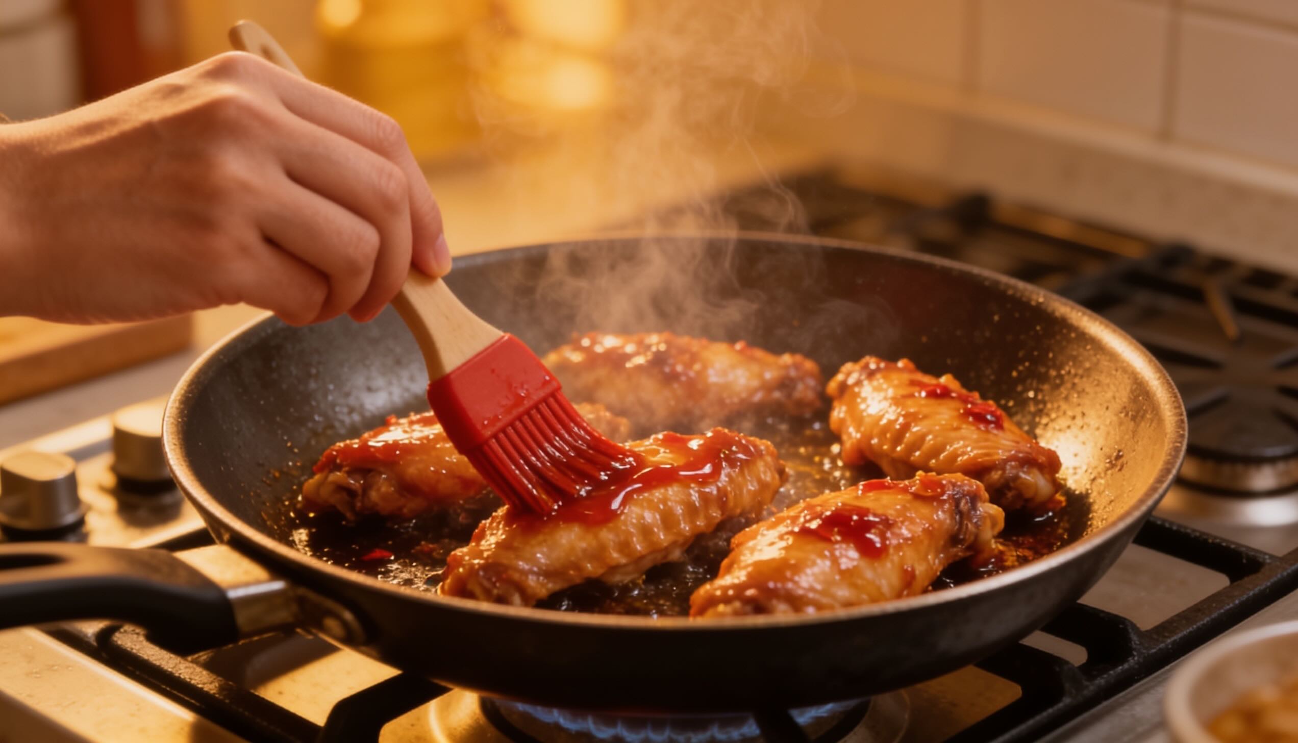 chilli sauce on chicken wings