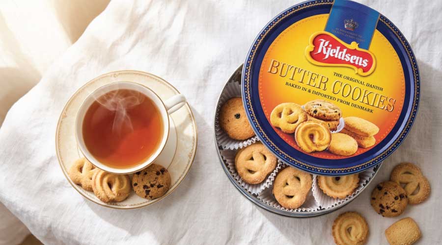 lifestyle flatlay of danish butter cookies in malaysia