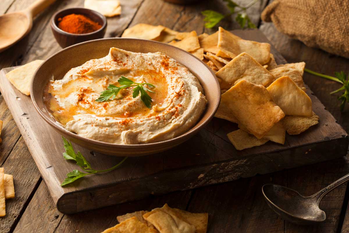 hummus with pita bread