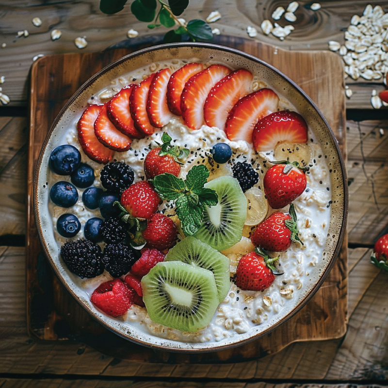 oats in malaysia. bowl of oats with fruits
