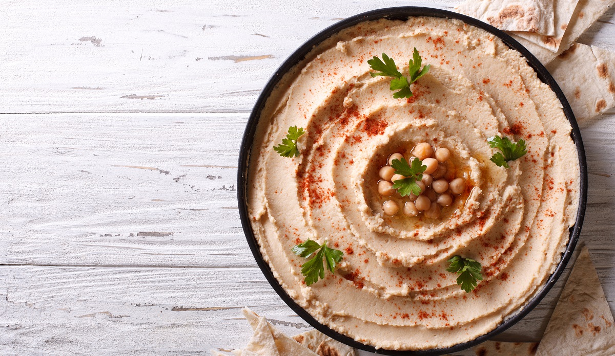 plate of hummus in malaysian restaurant