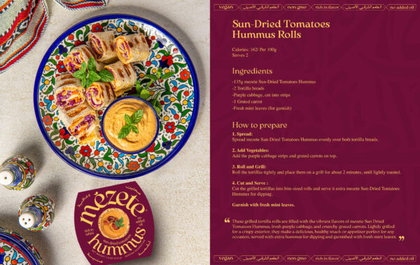 mezete Hummus Sun Dried Tomatoes (215g) - Image 3